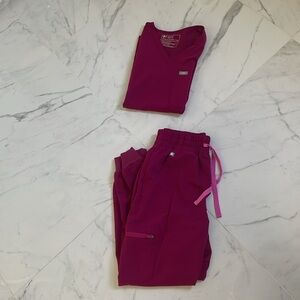Dark magenta Fogs scrub set xxs/ XSP